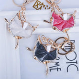 Ballerina Crystal Keychain Trinket Rhinestone Car Key chain Bag Charm
