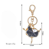 Ballerina Crystal Keychain Trinket Rhinestone Car Key chain Bag Charm