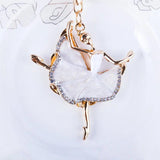 Ballerina Crystal Keychain Trinket Rhinestone Car Key chain Bag Charm