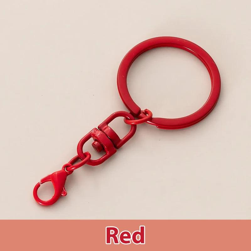 10Pcs Colorful Metal Keychain Ring Split Ring Keyfob Key Holder Rings