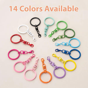 10Pcs Colorful Metal Keychain Ring Split Ring Keyfob Key Holder Rings