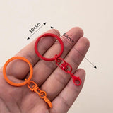 10Pcs Colorful Metal Keychain Ring Split Ring Keyfob Key Holder Rings