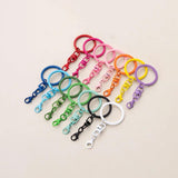 10Pcs Colorful Metal Keychain Ring Split Ring Keyfob Key Holder Rings