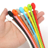 10Pcs Silicone Self-Locking Wire Cable Zip Ties Multi-functional Reusable