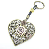 Steampunk Heart Gears Pendant Key Chain