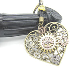 Steampunk Heart Gears Pendant Key Chain