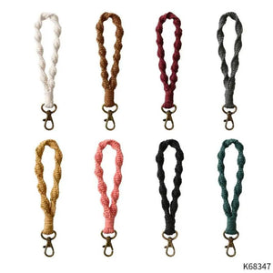 Handwork Weave Twist Rope Wrist Strap Bracelets Keychain Women Autumn Christmas