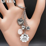 Abuela te Quiero Stainless Steel Heart Keychain