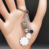 Abuela te Quiero Stainless Steel Heart Keychain
