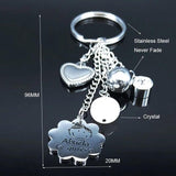 Abuela te Quiero Stainless Steel Heart Keychain