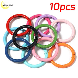 10pcs Multicolor Carabiner Split Rings Key Ring for DIY Jewelry Making
