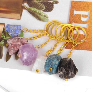 Rough Quartzs Keychain Handbag Hangle Car Key Holder