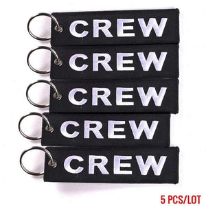 5 PCS/LOT Crew Keychain Motorcycle for Keychains Luggage Tag Embroidery Key Ring