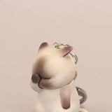 Shy Cat Keychains Chubby Kitten Keyring Trinket Bag Ornament Cartoon Car