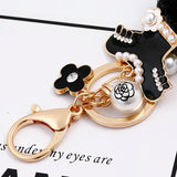 Pearl Keychain For Woman Skirt Key Rings Jewelry Bag Accessories