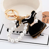 Pearl Keychain For Woman Skirt Key Rings Jewelry Bag Accessories
