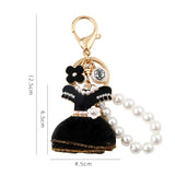 Pearl Keychain For Woman Skirt Key Rings Jewelry Bag Accessories