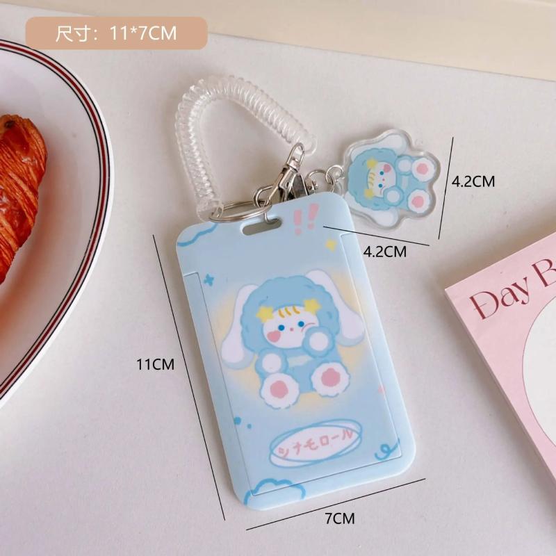 Cartoon Bear Bunny Card Holder Keyring Bag Bank Bus ID Cover Case