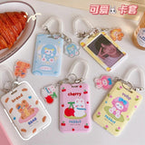 Cartoon Bear Bunny Card Holder Keyring Bag Bank Bus ID Cover Case