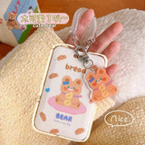 Cartoon Bear Bunny Card Holder Keyring Bag Bank Bus ID Cover Case