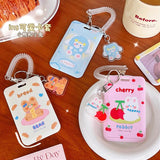 Cartoon Bear Bunny Card Holder Keyring Bag Bank Bus ID Cover Case