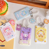 Cartoon Bear Bunny Card Holder Keyring Bag Bank Bus ID Cover Case