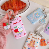 Cartoon Bear Bunny Card Holder Keyring Bag Bank Bus ID Cover Case