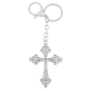 OCESRIO Big Silver Love Heart Keychain Charm for Women