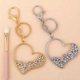 OCESRIO Big Silver Love Heart Keychain Charm for Women