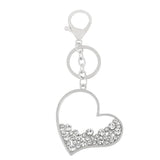 OCESRIO Big Silver Love Heart Keychain Charm for Women
