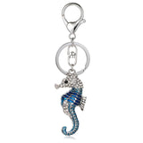 Seahorse Crystal Drip Oil Pendant Key Chain Lady Bag Charm