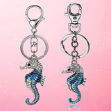 Seahorse Crystal Drip Oil Pendant Key Chain Lady Bag Charm
