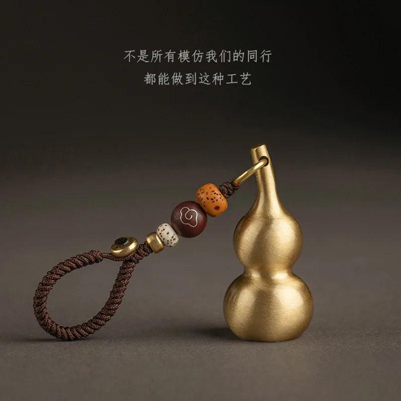 Chinese Style Copper Gourd Keychain Pendant