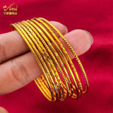 4Pcs/Lot Dubai Bangles for Women Men 24k Ethiopian Bracelets African Jewelry