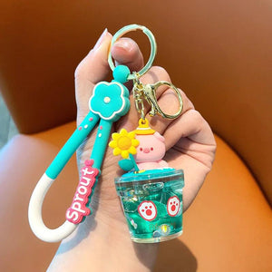 Strawberry Bear Sunflower Piggy Liquid Pearl Quicksand Keyring