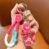 Strawberry Bear Sunflower Piggy Liquid Pearl Quicksand Keyring