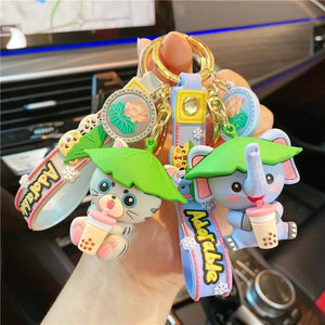 Cute Animal Doll Keychain for Car Men Women Couple Bag Pendant Gift