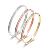 Crystal Rhinestone Stainless Steel Bangle Bracelet