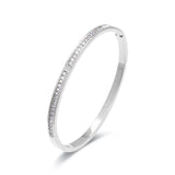 Crystal Rhinestone Stainless Steel Bangle Bracelet