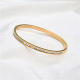 Crystal Rhinestone Stainless Steel Bangle Bracelet