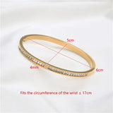Crystal Rhinestone Stainless Steel Bangle Bracelet