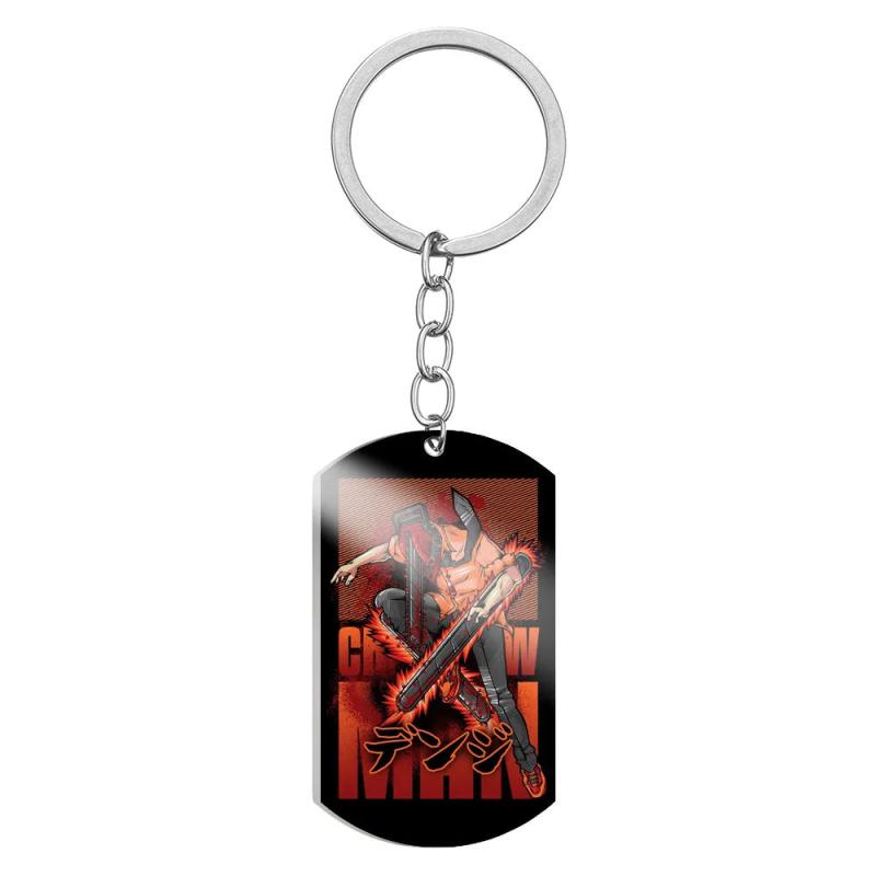 Chainsaw Man Anime Keychain Cosplay Manga Key Accessories Titanium Keyring