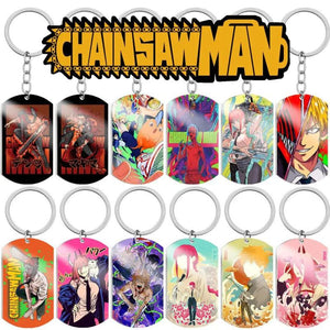 Chainsaw Man Anime Keychain Cosplay Manga Key Accessories Titanium Keyring