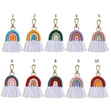 Rainbow Tassel Keychain Macrame Holder Bag Wallet Purse Women Gift