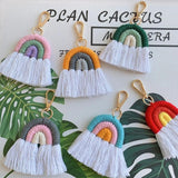 Rainbow Tassel Keychain Macrame Holder Bag Wallet Purse Women Gift