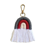 Rainbow Tassel Keychain Macrame Holder Bag Wallet Purse Women Gift