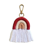 Rainbow Tassel Keychain Macrame Holder Bag Wallet Purse Women Gift