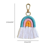Rainbow Tassel Keychain Macrame Holder Bag Wallet Purse Women Gift