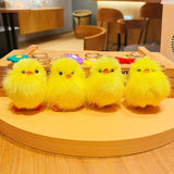 Cartoon Plush Mink Chicken Car Keychain Pair of Small Keychains