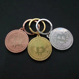 Bitcoin Coin Key Chain Collectible Coin Art Gift Metal Antique Home Decor
